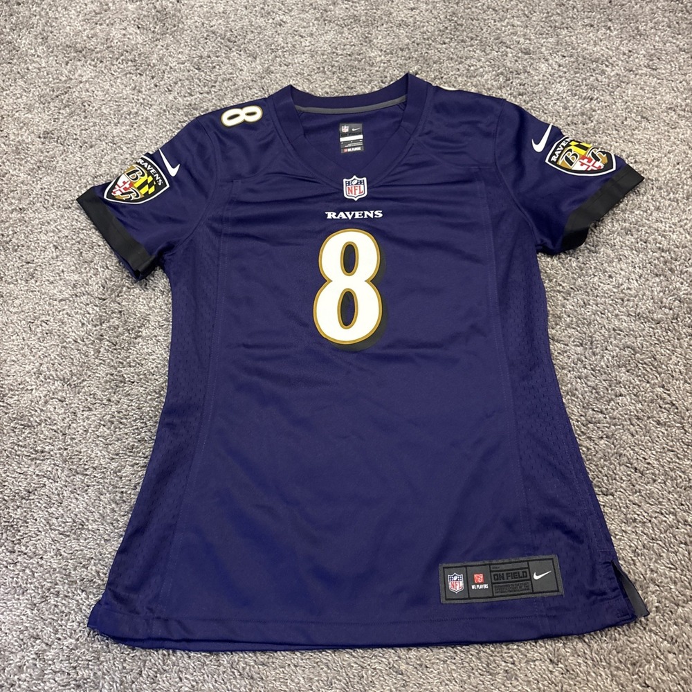 Nike NFL Baltimore Ravens Lamar Jackson #8 Women's Jersey Black/Purple Size S